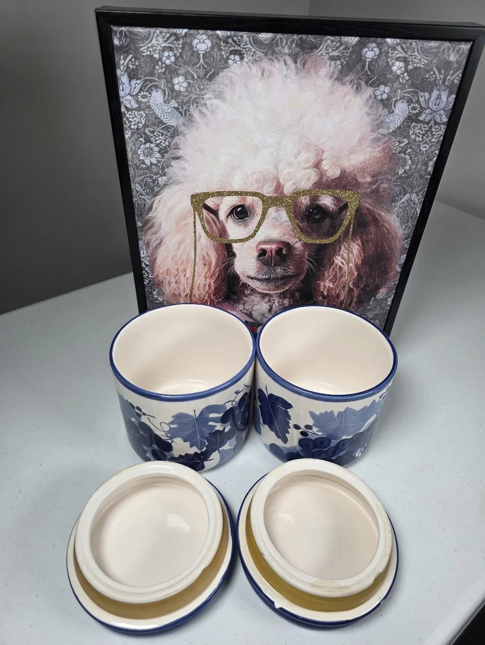 Blue Grape Ceramic Canister Set